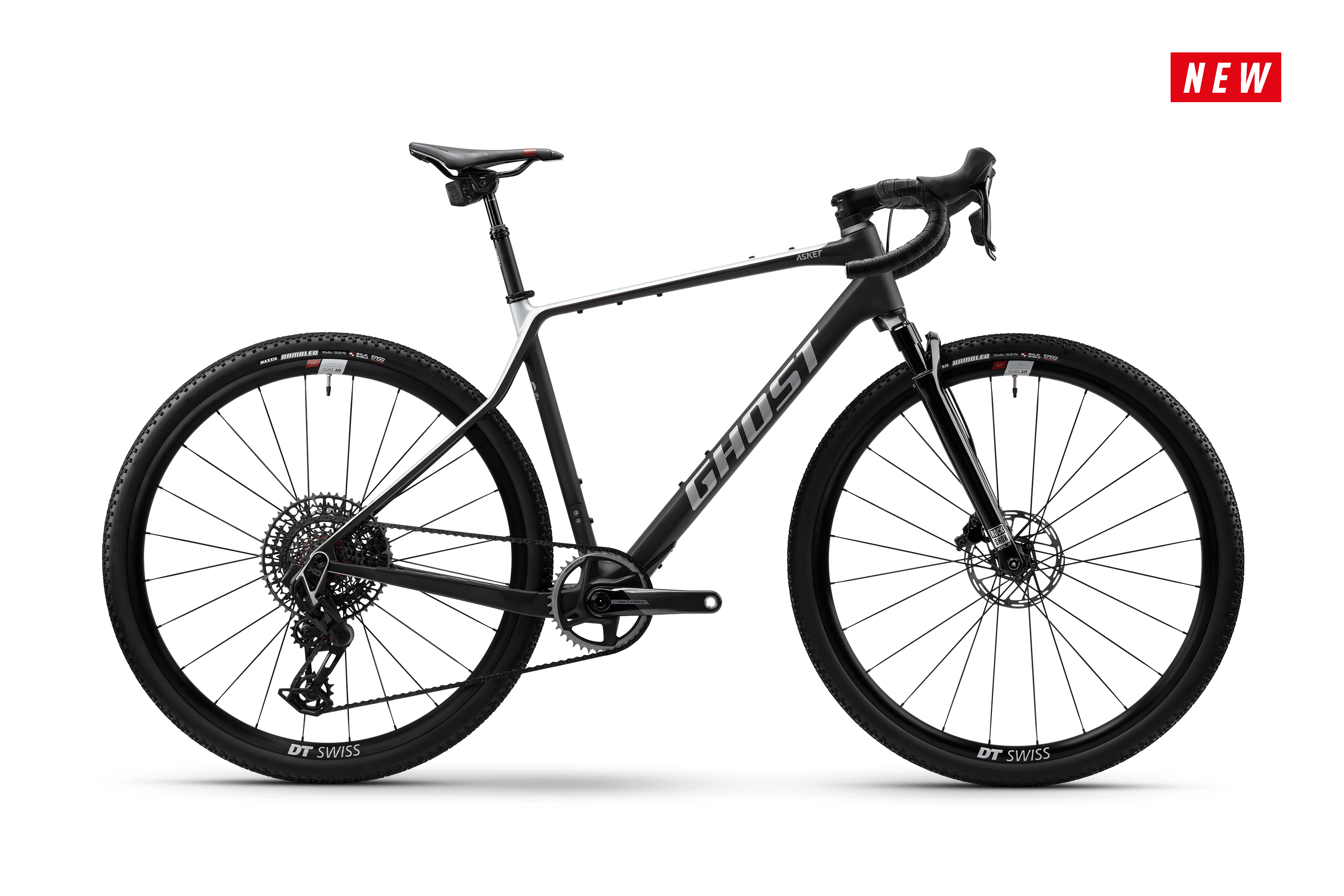 GHOST Asket CF 30 high end carbon gravel bike with suspension fork