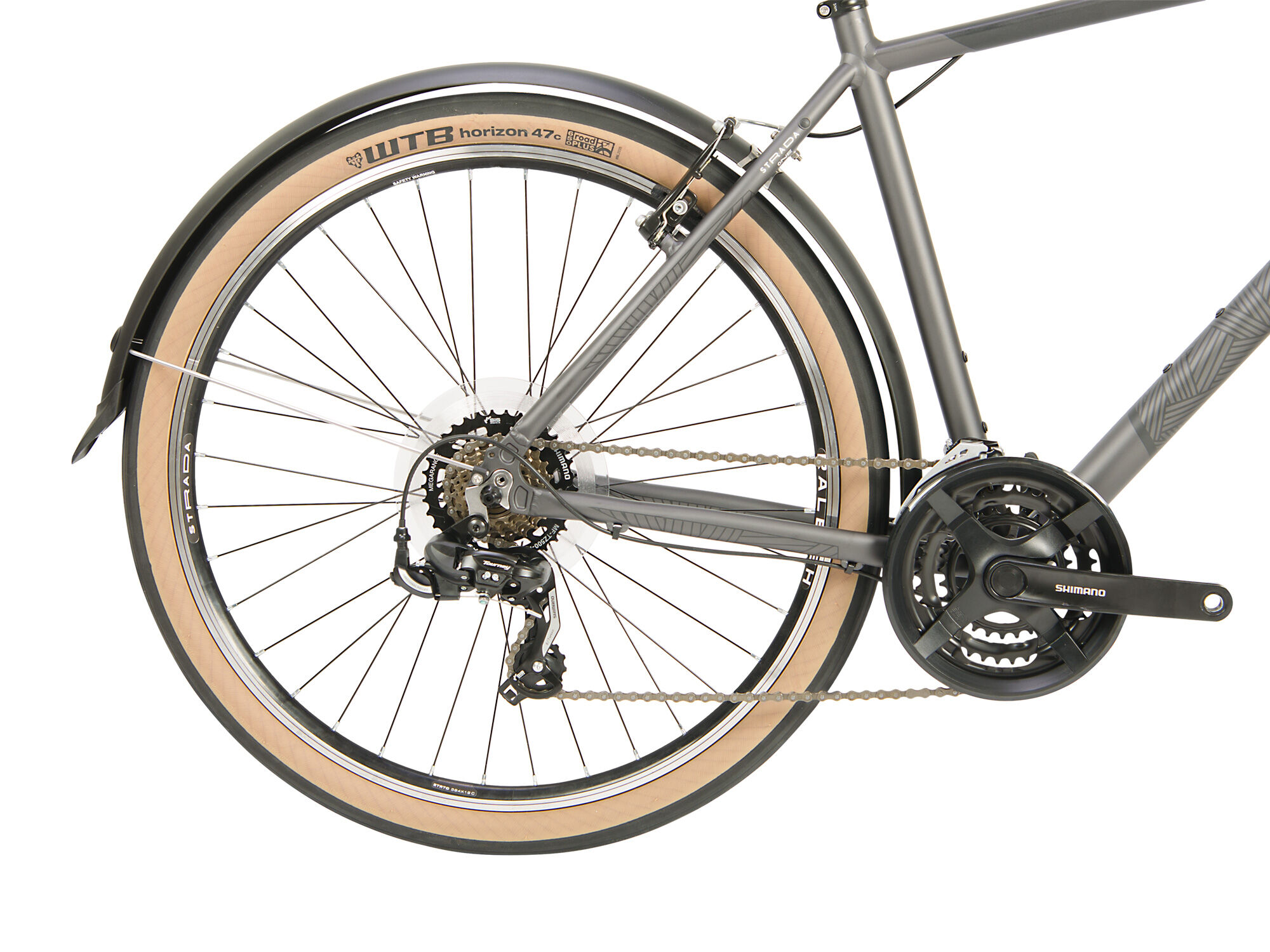 Strada one crossbar Grey rear wheel