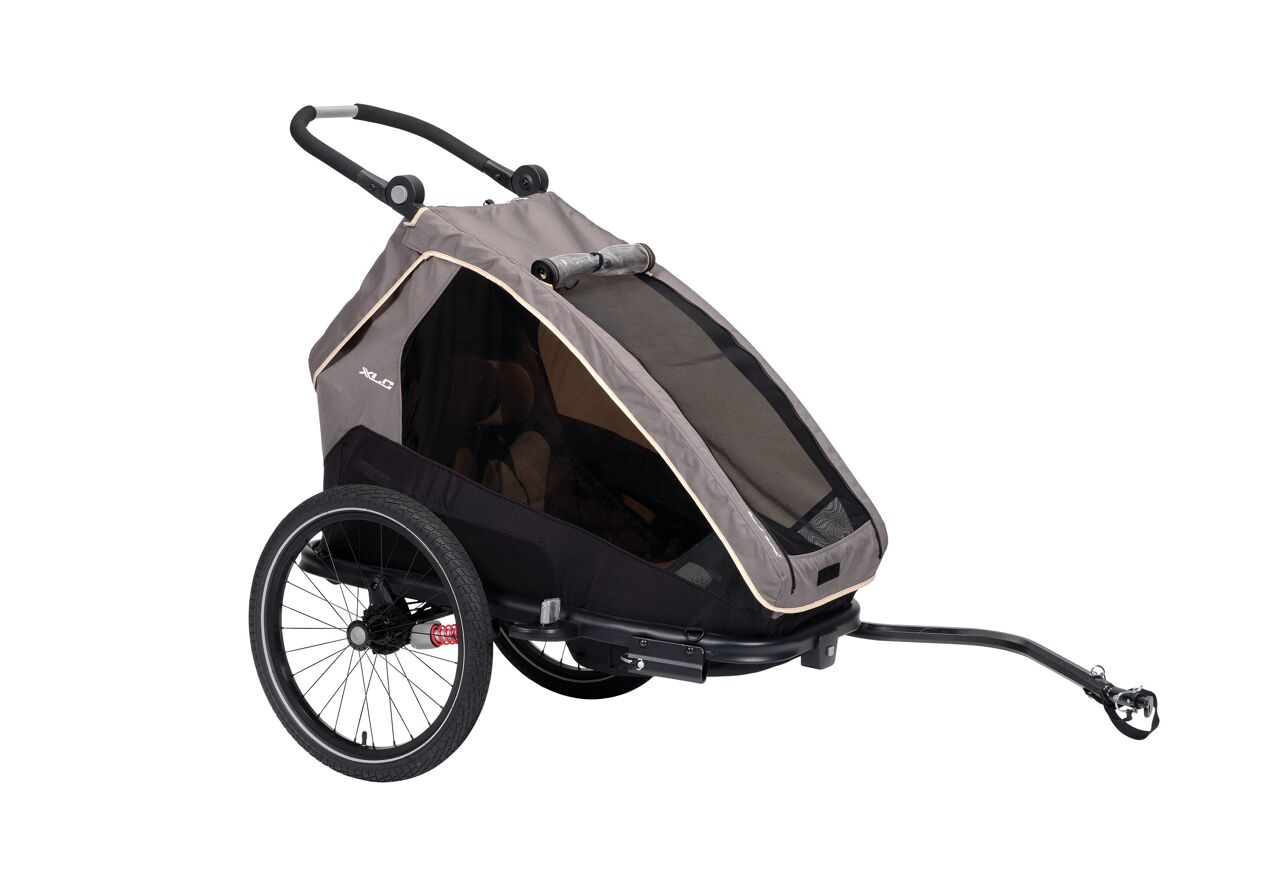 XLC Fahrrad-Kinder-Anhänger 20" Mono S grau/beige/anthrazit