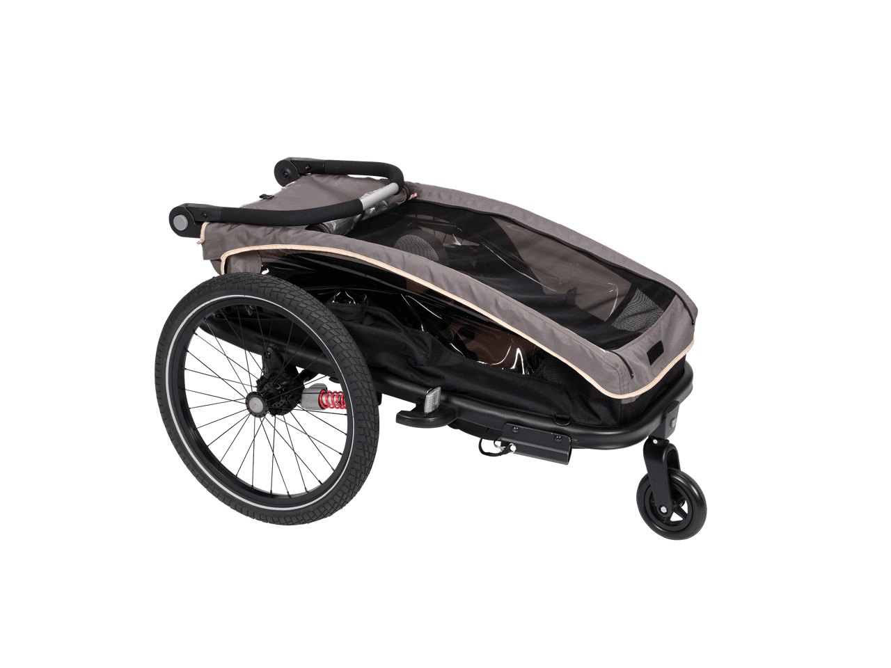 XLC Fahrrad-Kinder-Anhänger 20" Mono S grau/beige/anthrazit