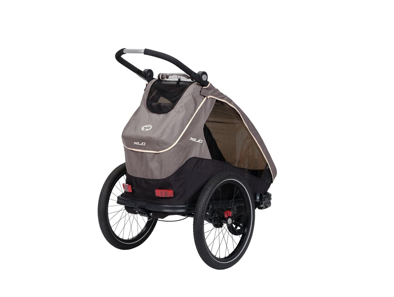 XLC Fahrrad-Kinder-Anhänger 20" Mono S grau/beige/anthrazit