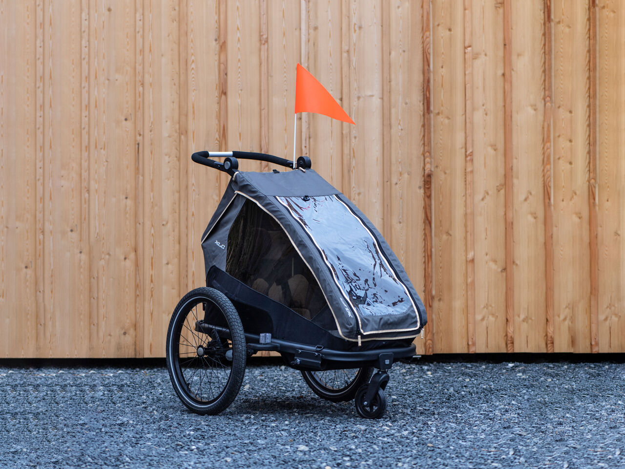 XLC Fahrrad-Kinder-Anhänger 20" Mono S grau/beige/anthrazit