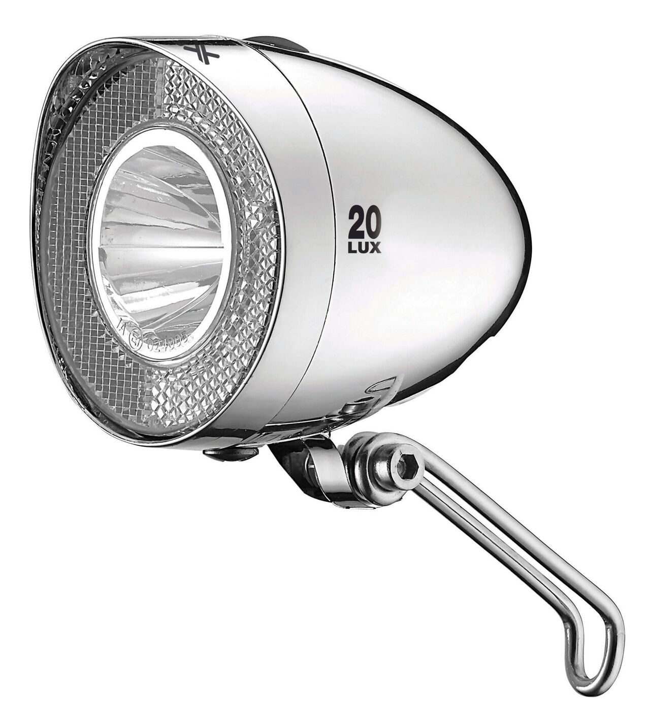 XLC LED-batterijkoplamp Retro, chrome, 20 lux