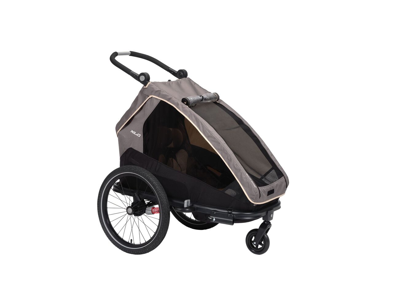 XLC Fahrrad-Kinder-Anhänger 20" Mono S grau/beige/anthrazit